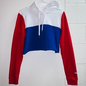 Crop hoodie Color block
